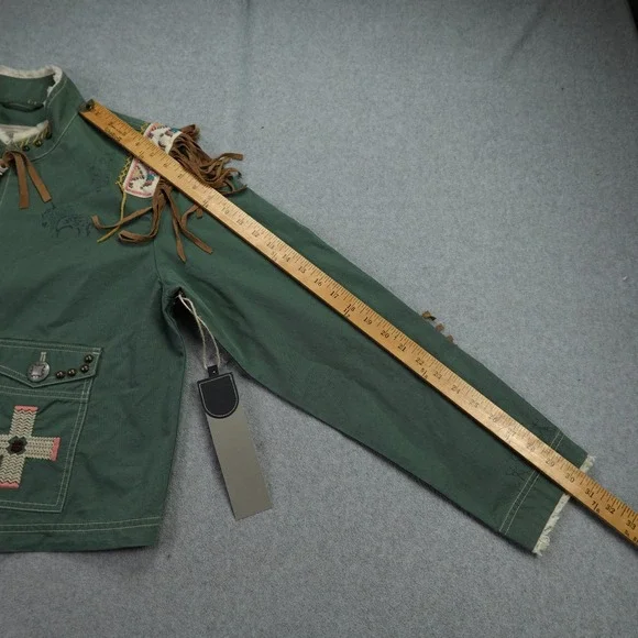 Double D Ranch Jacket Womens Large Green Captured Scout Western Embroidered - Picture 13 of 16